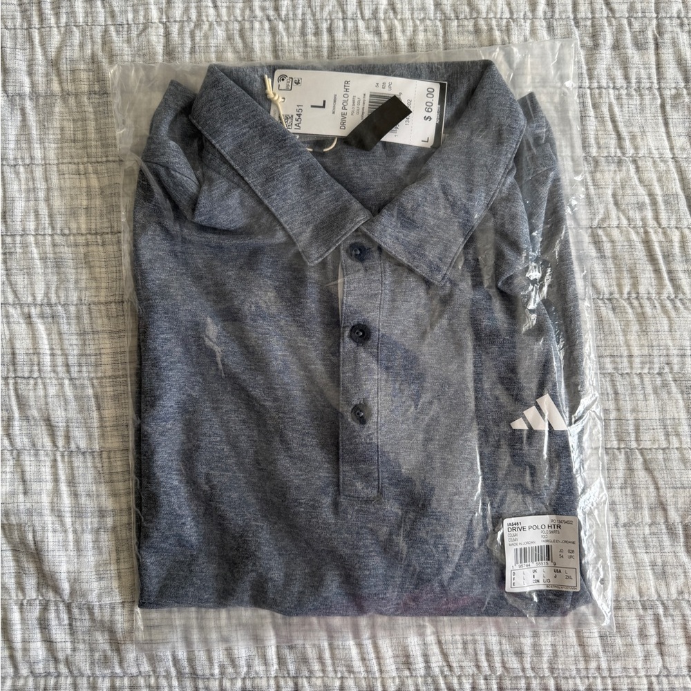 Adidas Men's Dark Gray Polo Shirt